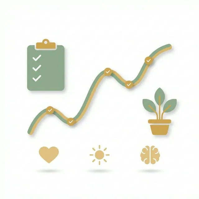 Gráfico de progresso terapêutico com indicadores de evolução
